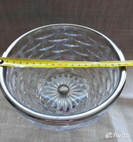 Хрусталь, ваза, ссср, металл