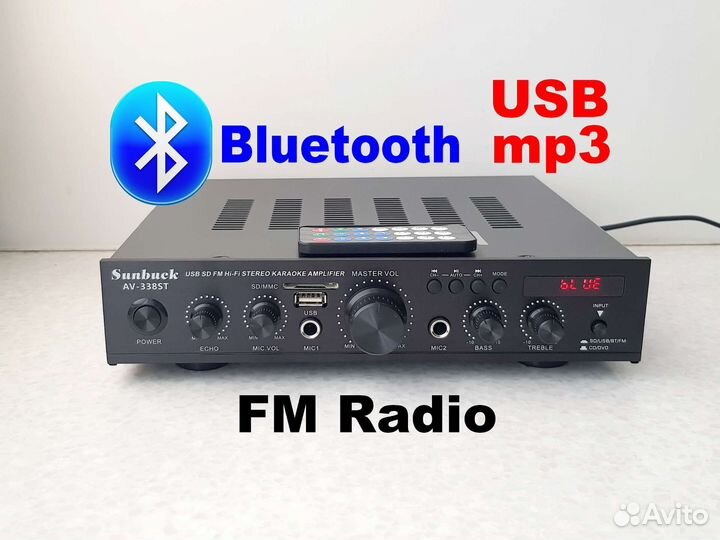 Усилитель с Bluetooth, USB mp3 плеером, FM Radio