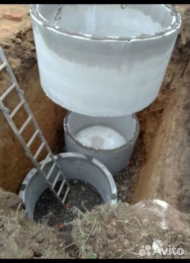 Монтаж септика из Жби колец под ключ. Кольца Жби