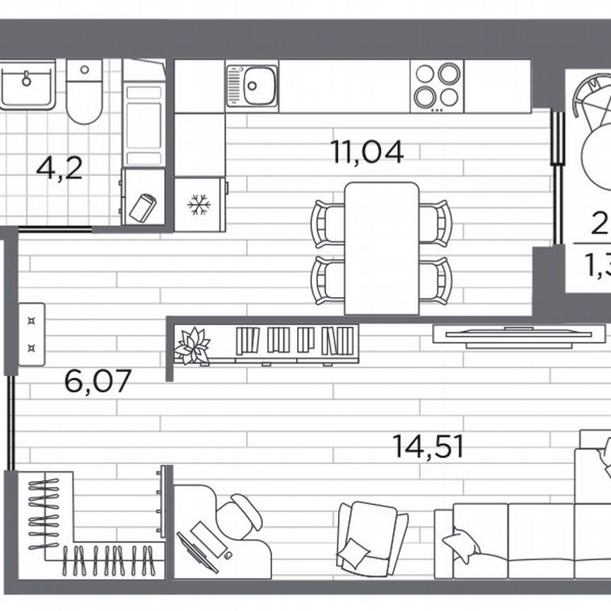 1-к. квартира, 37,2 м², 8/13 эт.