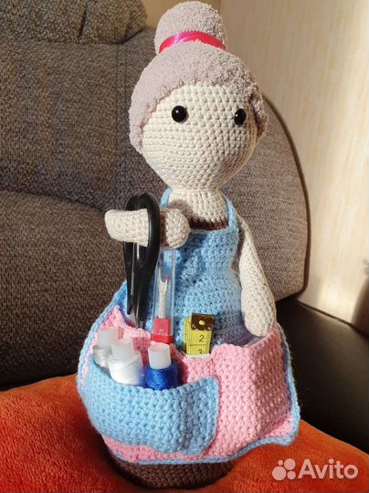 Кукла-помощница. Вязаная кукла крючком, игрушка