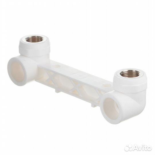 Водорозетка полипропиленовая Valtec двойная 25 мм х 1/2 вр(г) на планке (VTp.724.0.02504)