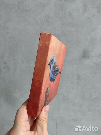 Картина маслом птица 