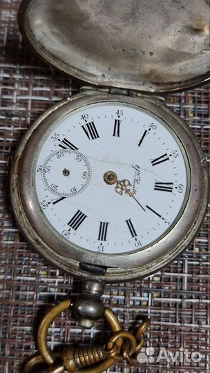 Антикварные серебряные часы boutte швейцария.19 в