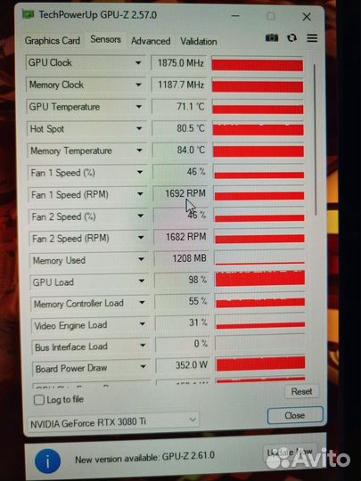 Видеокарта Palit RTX 3080ti GameRock 12gb