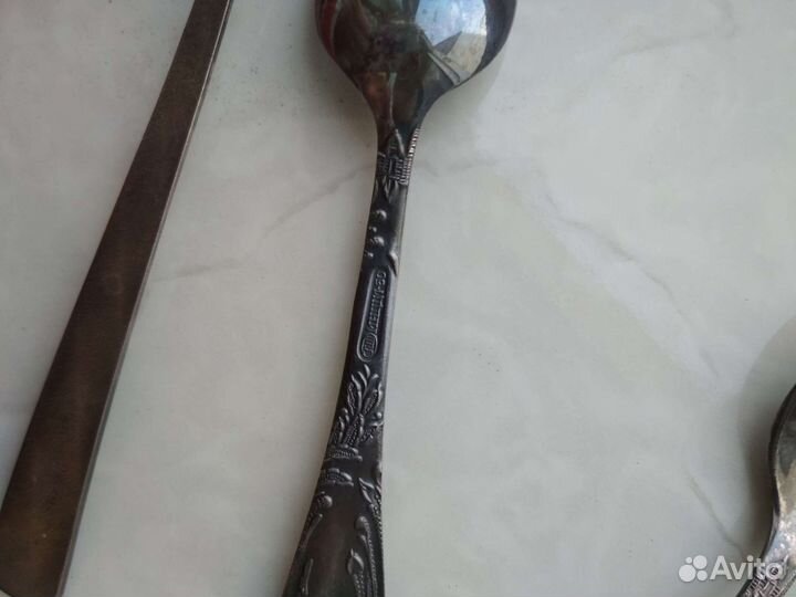 Кофейные мельхиоровые ложки. Набор из СССР