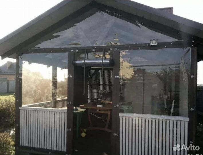 Гибкие окна для веранды беседки