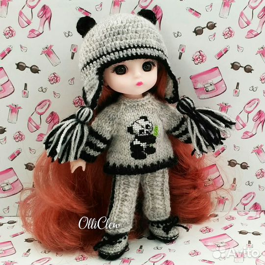 Кукла шарнирная 16 см в костюме 