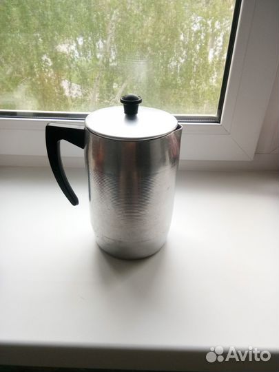 Кофейник алюминиевый СССР (гейзерная кофеварка)