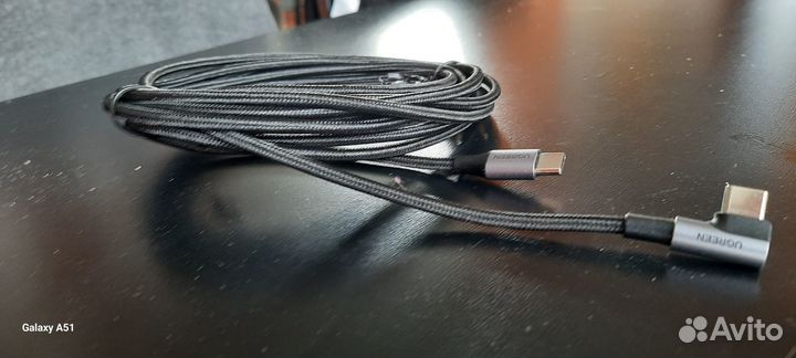 Кабель Ugreen USB-C 2.0 to Angled USB-C M/M 3m