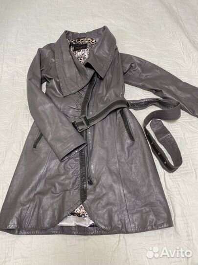 Кожанный Плащ тренч