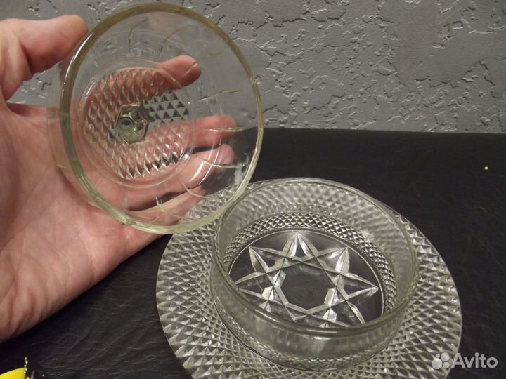 Масленка стекло СССР 60-х годов