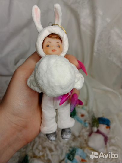 Ватные елочные игрушки