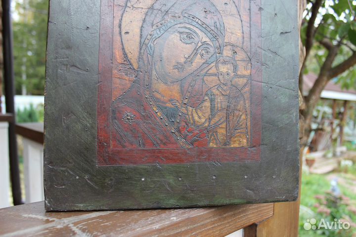 Старая икона Богородицы Казанская 40*31 живопись