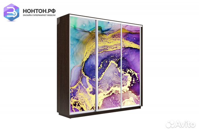 Шкаф-купе 3-х дверный Нонтон фото №1007 / венге