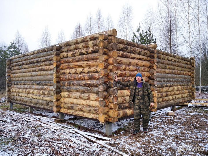 Сруб дома из бревна