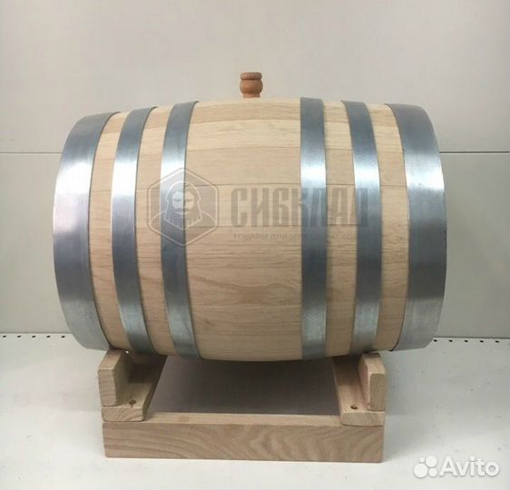 Бочка дубовая заливная, 20л (Средний обжиг) Ставб