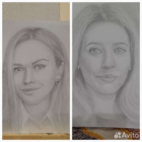 Портреты по фото карандашом,акрилом. Рисунки
