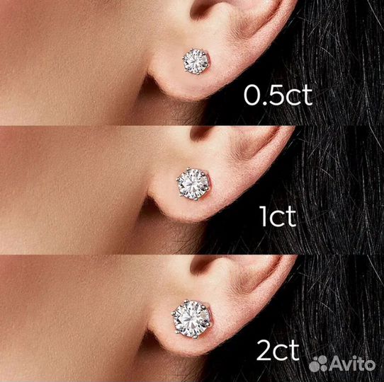 Серьги с муассанитами