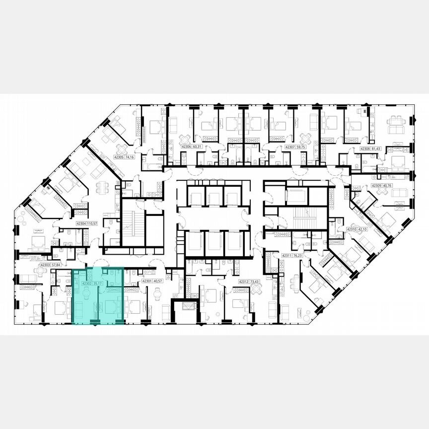 1-к. квартира, 35,2 м², 23/46 эт.
