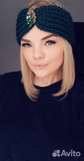 Вязаные повязки на голову ручной работы