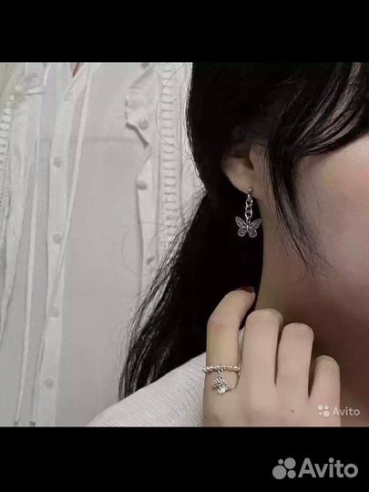 Серьги бабочки