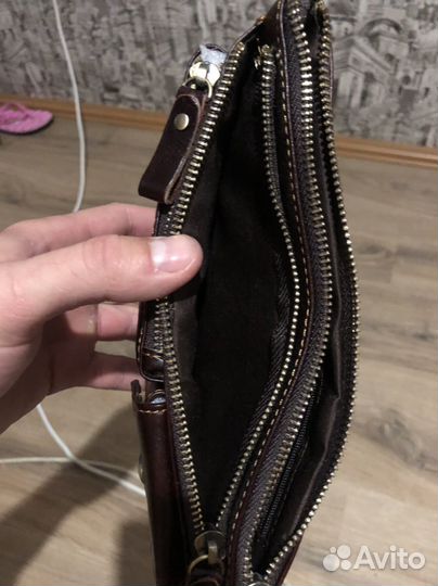 Мужской клатч из воловьей кожи