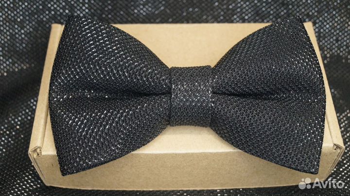 Галстуки бабочки черные, классические