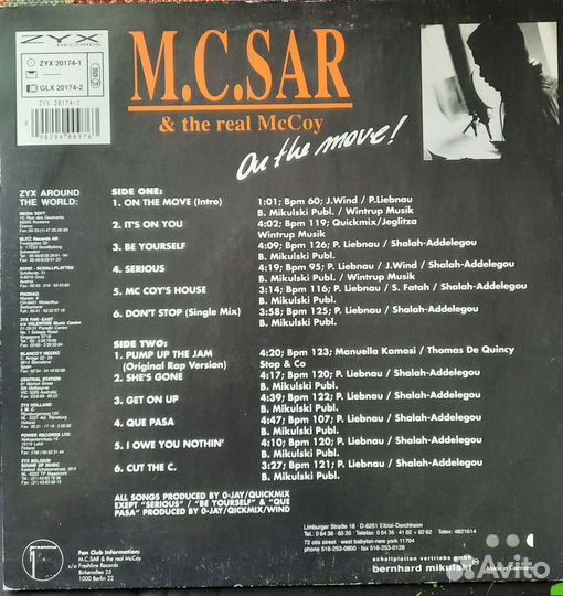 Винил M.C.SAR & the Real McCoy (Germany)