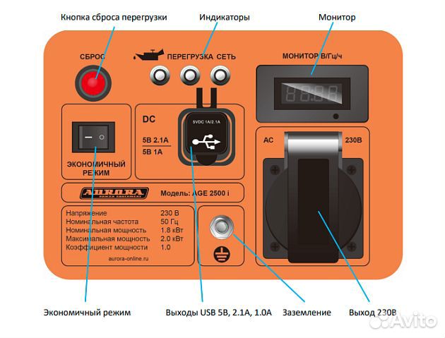 Инверторный генератор Aurora AGE 2500 i