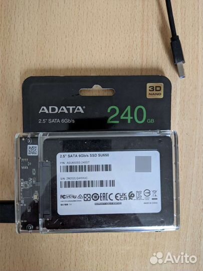 Ускорю старый ноут, SSD A-Data SU650 240gb