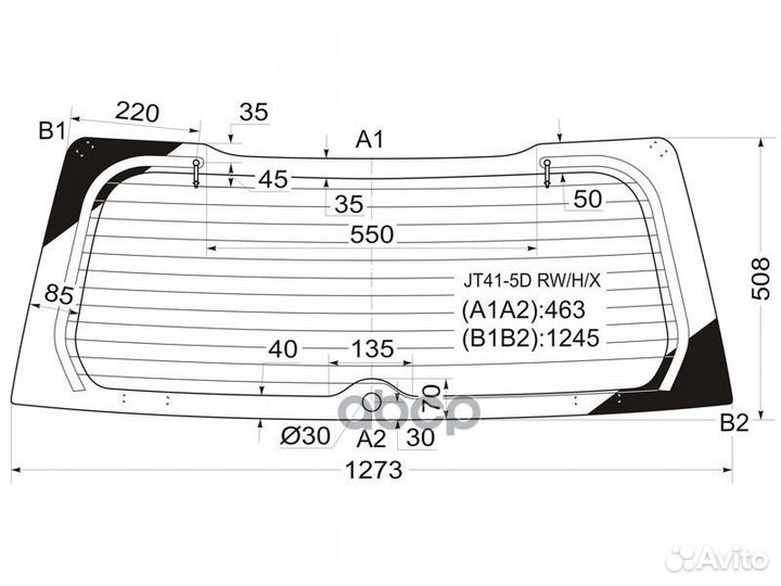 Стекло заднее (Цвет зеленый/ Обогрев) Mitsubish