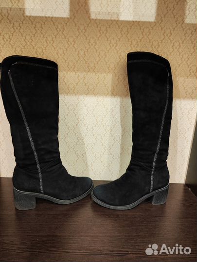 Зимние женские сапоги 37 натуральная замша