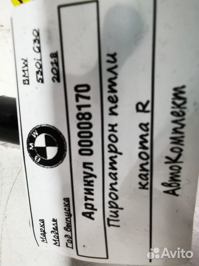 Пиропатрон петли капота правый BMW 5 G30/G31 2018