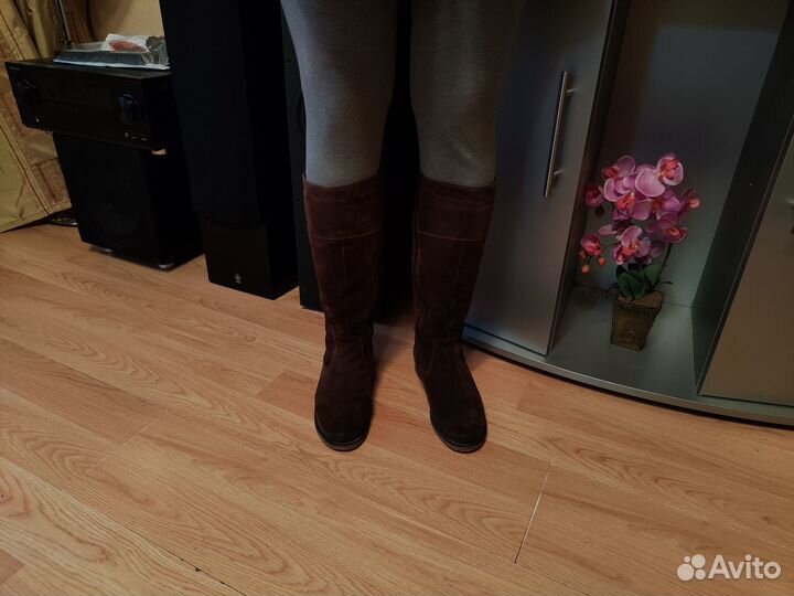 Сапоги зимние нат.замша Ralf Ringer р-р38 Коричнев