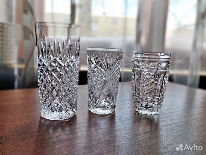 Хрустальные стаканы СССР наборы разные