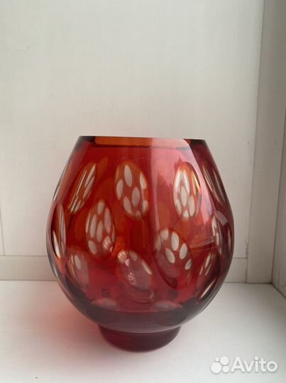 Ваза хрустальная цветная