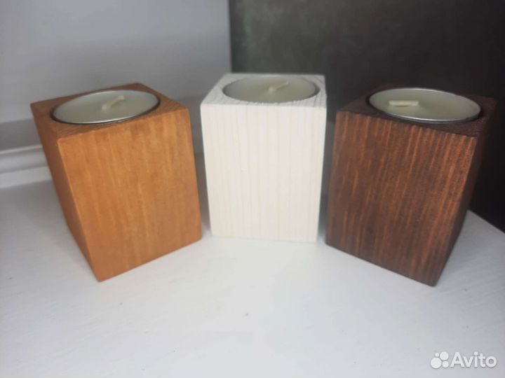 Подсвечник деревянный одинокий