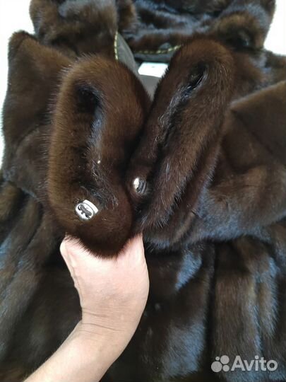 Шуба норковая с капюшоном 44 46