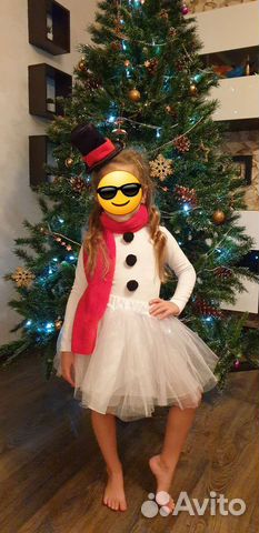 Костюм Снеговик новогодний.104-116