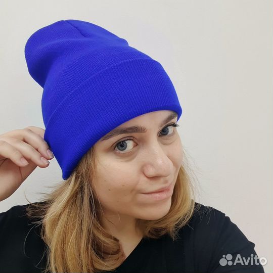 Шапка бини однотонная