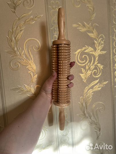 Массажер скалка для тела дерево