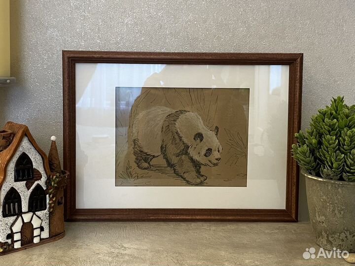 Картина рисунок графика панда