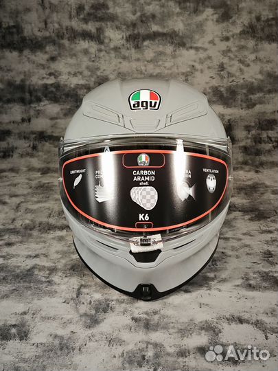 Шлем AGV K6 Nardo Gray. ECE 2205. Asian Fit. Разме