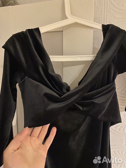 Платье вечернее бархатное zara