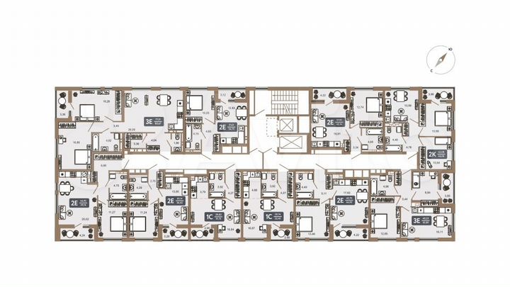 2-к. квартира, 49,7 м², 16/22 эт.