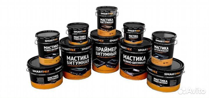 Мастика битумная, резино - битумная, 3/5/10/20 кг