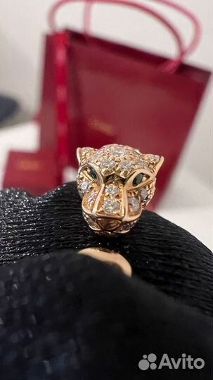 Золотое кольцо cartier panther