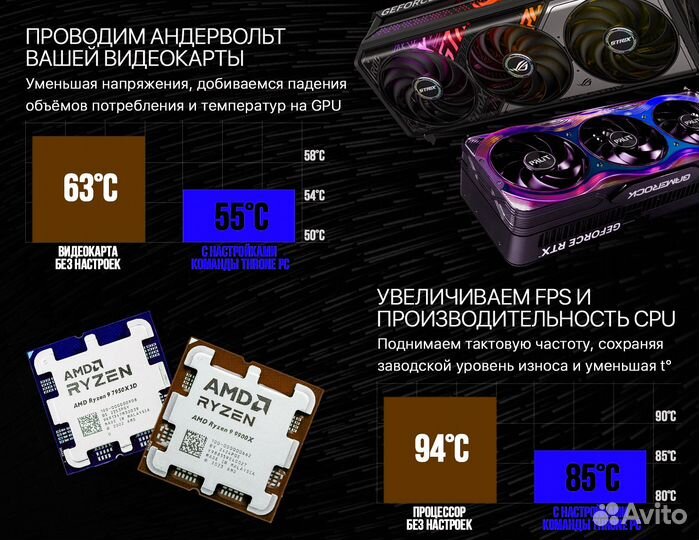 Игровой пк RTX 4090/ AMD 9950X/ 64Gb DDR5 8000 Мгц