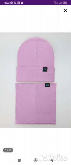 Комплект шапка и снуд для девочки